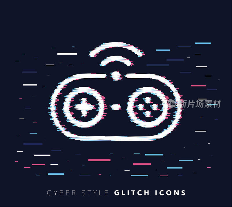 Video Games Glitch Effect Vector Icon Illustration